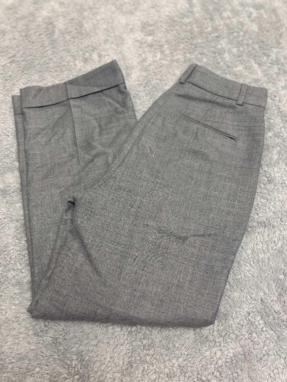 Women's J. Crew Gray Straight Leg Wool Blend Dress Pants